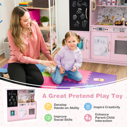 Toddler Pretend Play Kitchen for Boys and Girls 3-6 Years Old, Light Pink Play Kitchen Sets at Gallery Canada