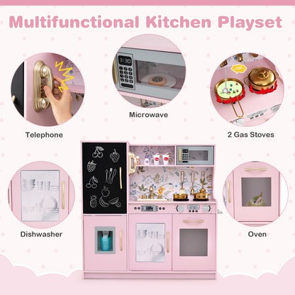 Toddler Pretend Play Kitchen for Boys and Girls 3-6 Years Old, Light Pink Play Kitchen Sets at Gallery Canada