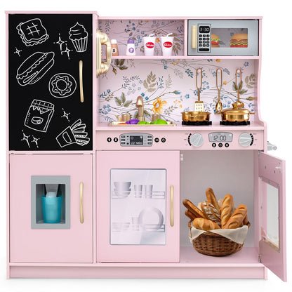 Toddler Pretend Play Kitchen, 3-6 Years Old, Light Pink Play Kitchen Sets Light Pink at Gallery Canada
