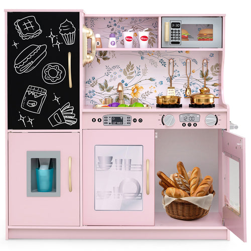 Toddler Pretend Play Kitchen, 3-6 Years Old, Light Pink