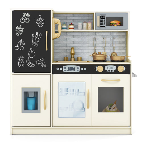 Toddler Pretend Play Kitchen, 3-6 Years, Cream White