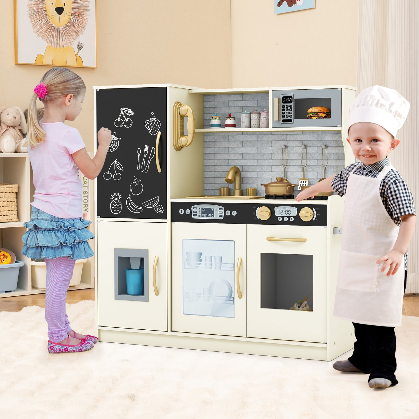 Toddler Pretend Play Kitchen, 3-6 Years, Cream White Play Kitchen Sets at Gallery Canada