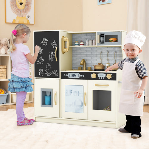 Toddler Pretend Play Kitchen, 3-6 Years, Cream White