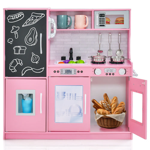 Toddler Pretend Play Kitchen, 3-6 Years Old, Pink