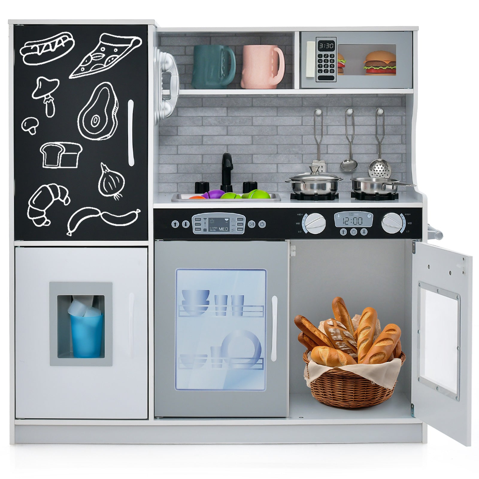 Toddler Pretend Play Kitchen for Boys and Girls 3-6 Years Old, White Play Kitchen Sets at Gallery Canada
