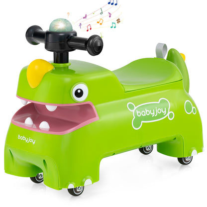 Toddler Ride on Toy Walking Sliding Car with Lights and Music, Green Push & Pedal Ride On Toys at Gallery Canada