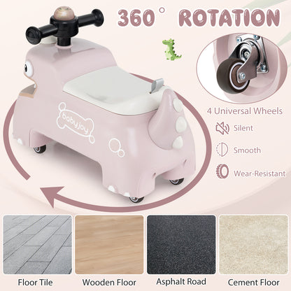 Toddler Ride on Toy Walking Sliding Car with Lights and Music, Pink Push & Pedal Ride On Toys at Gallery Canada