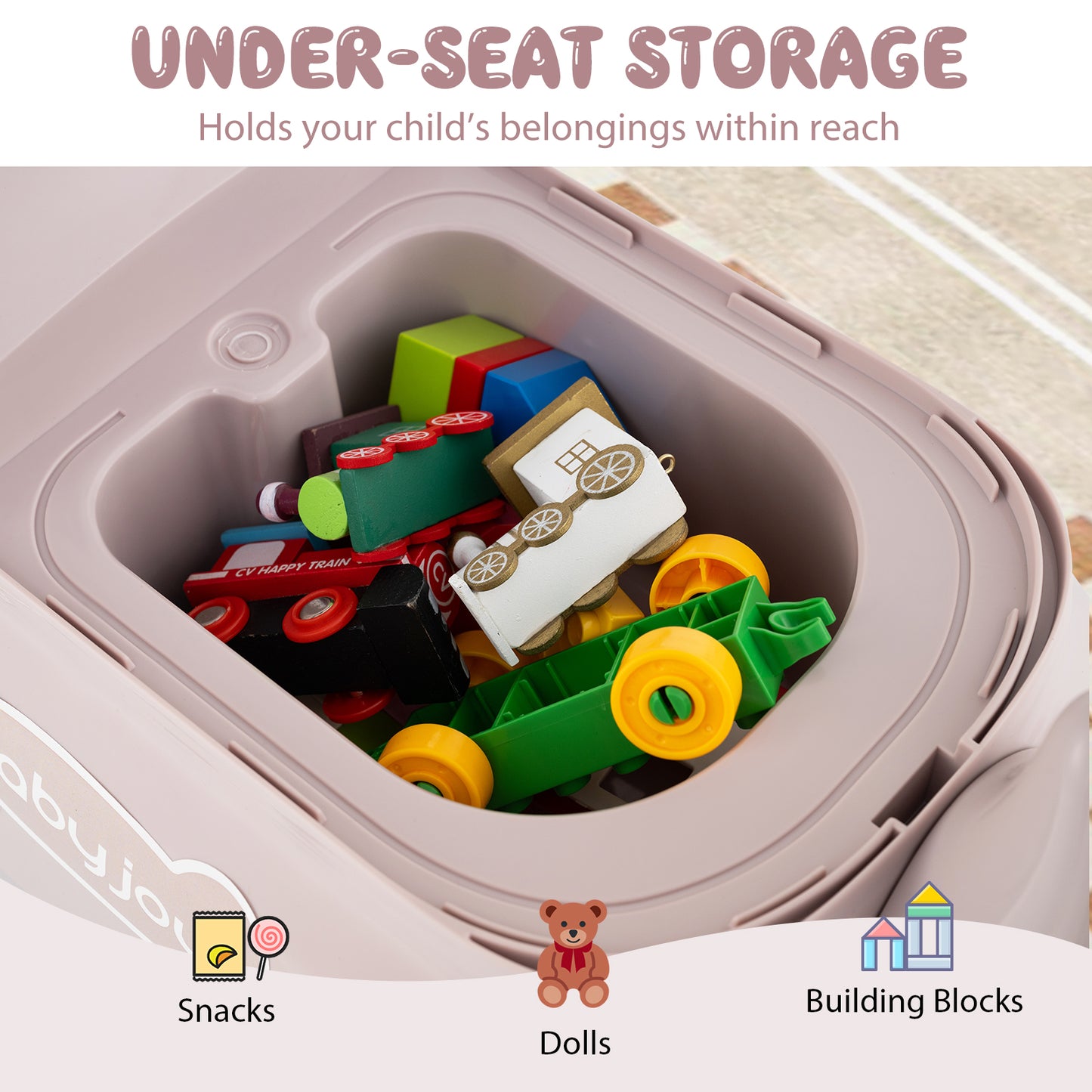 Toddler Ride on Toy Walking Sliding Car with Lights and Music, Pink Push & Pedal Ride On Toys at Gallery Canada