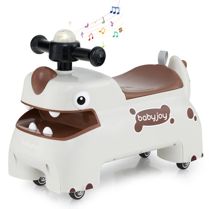 Toddler Ride on Toy Walking Sliding Car with Lights and Music, White Push & Pedal Ride On Toys at Gallery Canada