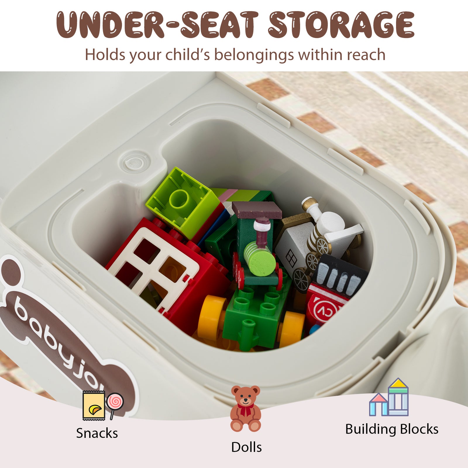 Toddler Ride on Toy Walking Sliding Car with Lights and Music, White Push & Pedal Ride On Toys at Gallery Canada