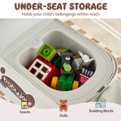 Toddler Ride on Toy Walking Sliding Car with Lights and Music, White Push & Pedal Ride On Toys at Gallery Canada