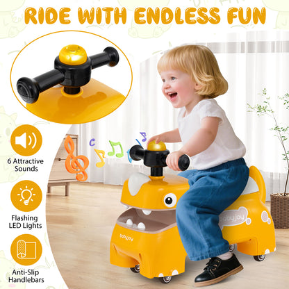 Toddler Ride on Toy Walking Sliding Car with Lights and Music, Yellow Push & Pedal Ride On Toys at Gallery Canada