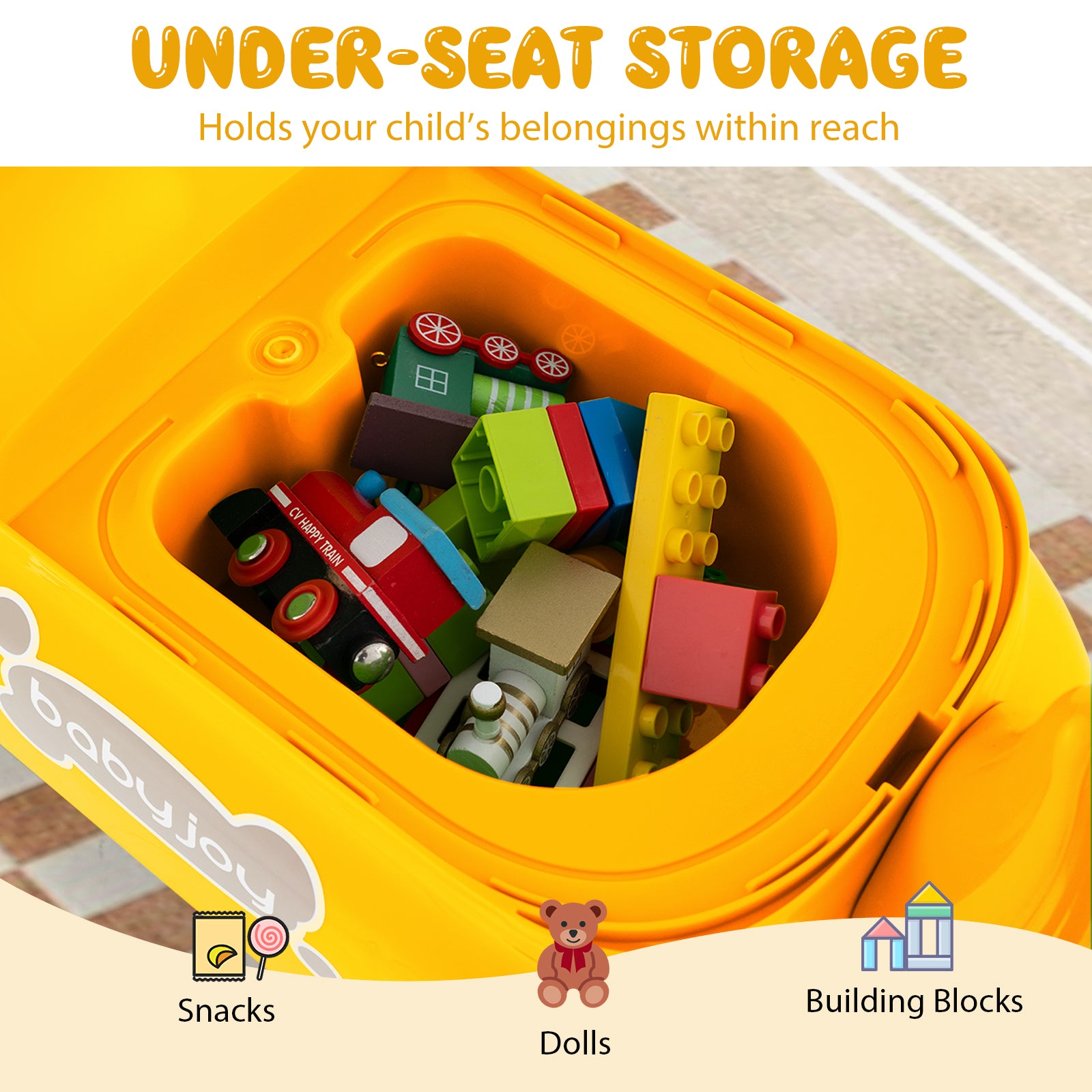 Toddler Ride on Toy Walking Sliding Car with Lights and Music, Yellow Push & Pedal Ride On Toys at Gallery Canada