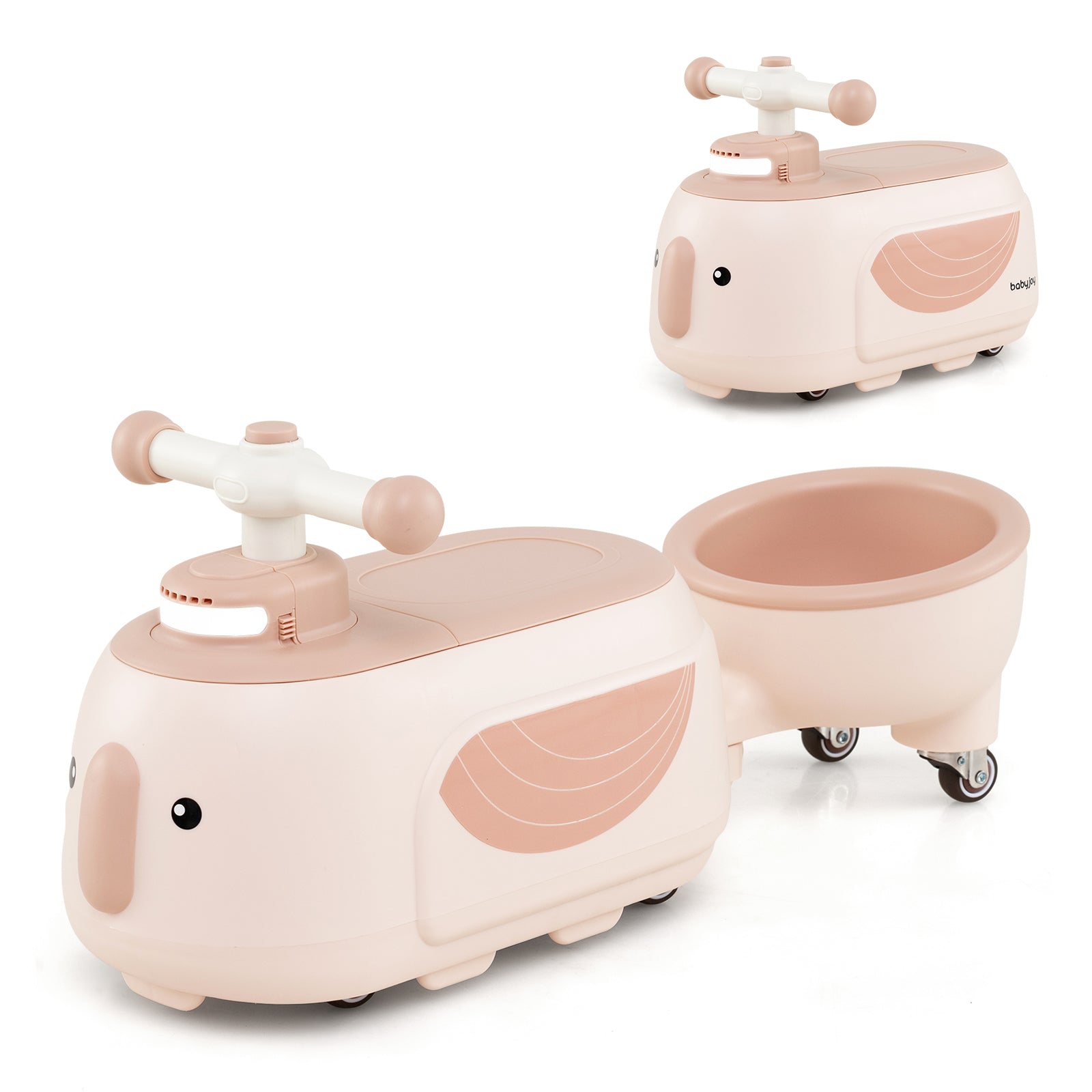 Toddler Ride On Toy With Trailer, Light Music, Beige Powered Ride On Toys at Gallery Canada