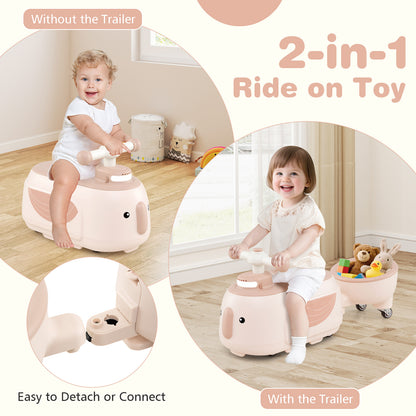 Toddler Ride On Toy With Trailer, Light Music, Beige Powered Ride On Toys at Gallery Canada
