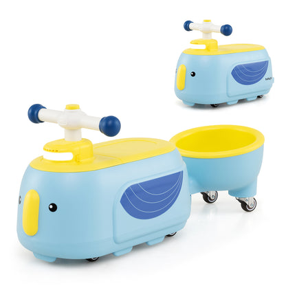 Toddler Ride on Toy with Trailer and Light Music, Blue Powered Ride On Toys at Gallery Canada
