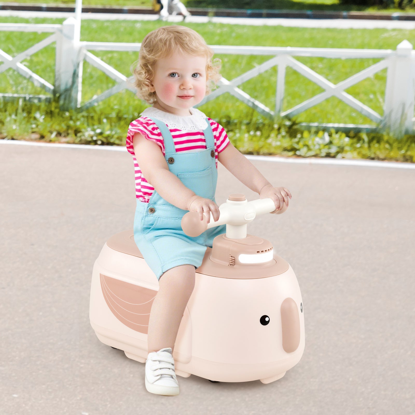 Toddler Ride On Toy With Trailer, Light Music, Beige Powered Ride On Toys at Gallery Canada