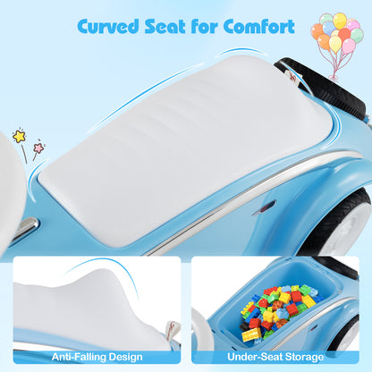 Toddler Ride on Toy Classic Sliding Car with Horn and LED Headlight, Blue Push & Pedal Ride On Toys at Gallery Canada