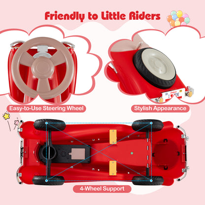 Toddler Ride on Toy Classic Sliding Car with Horn and LED Headlight, Red Push & Pedal Ride On Toys at Gallery Canada