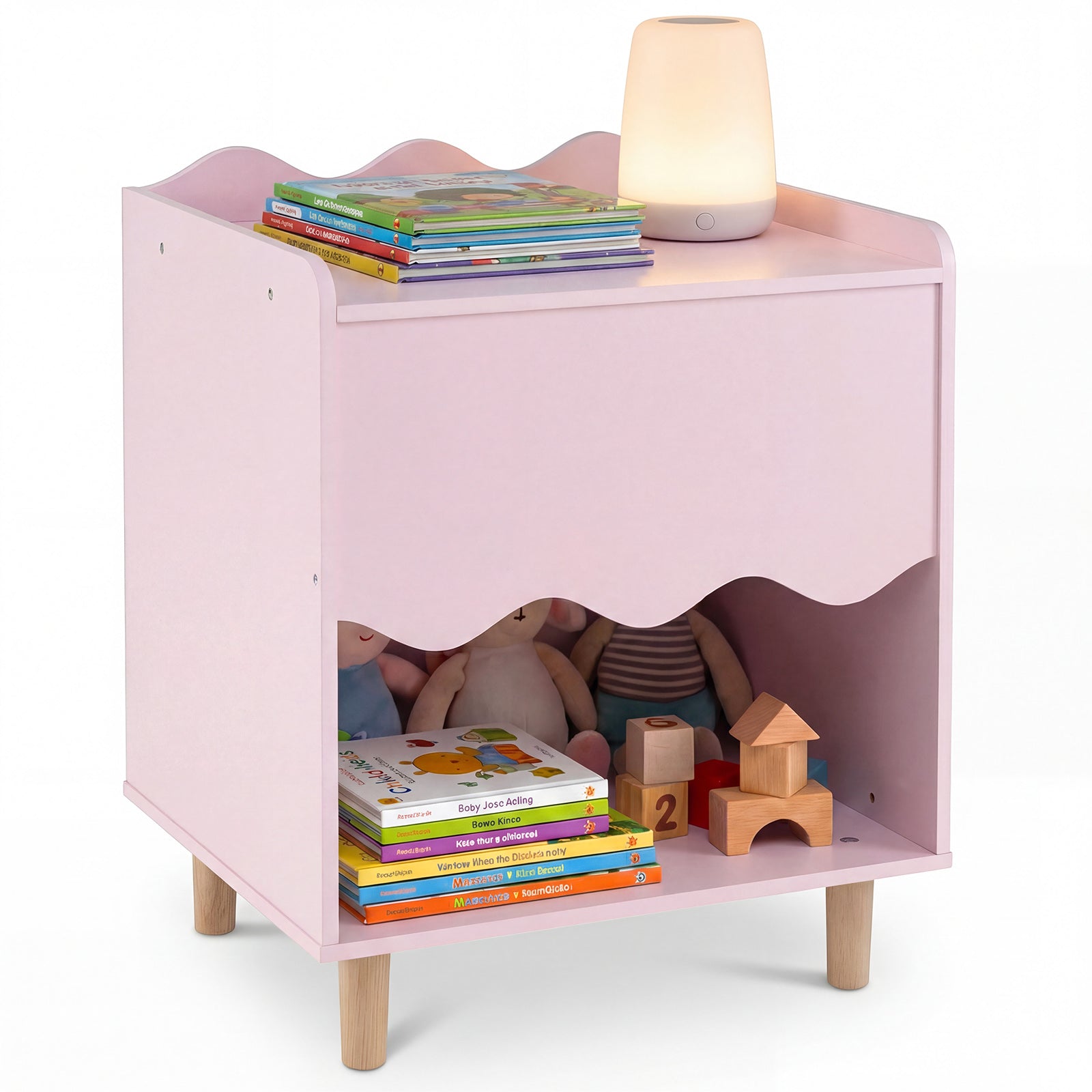 Toddler Scalloped Side Table, Pink Kids Storage Pink at Gallery Canada