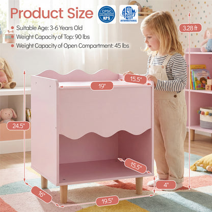 Toddler Scalloped Side Table, Pink Kids Storage at Gallery Canada