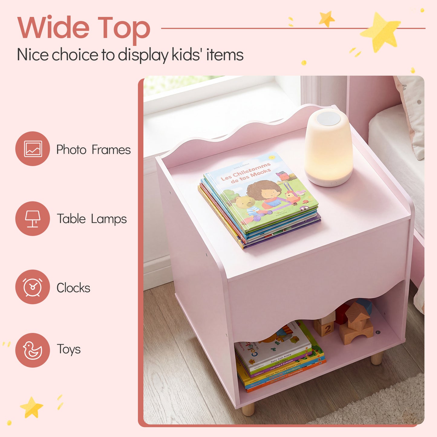 Toddler Scalloped Side Table, Pink Kids Storage at Gallery Canada