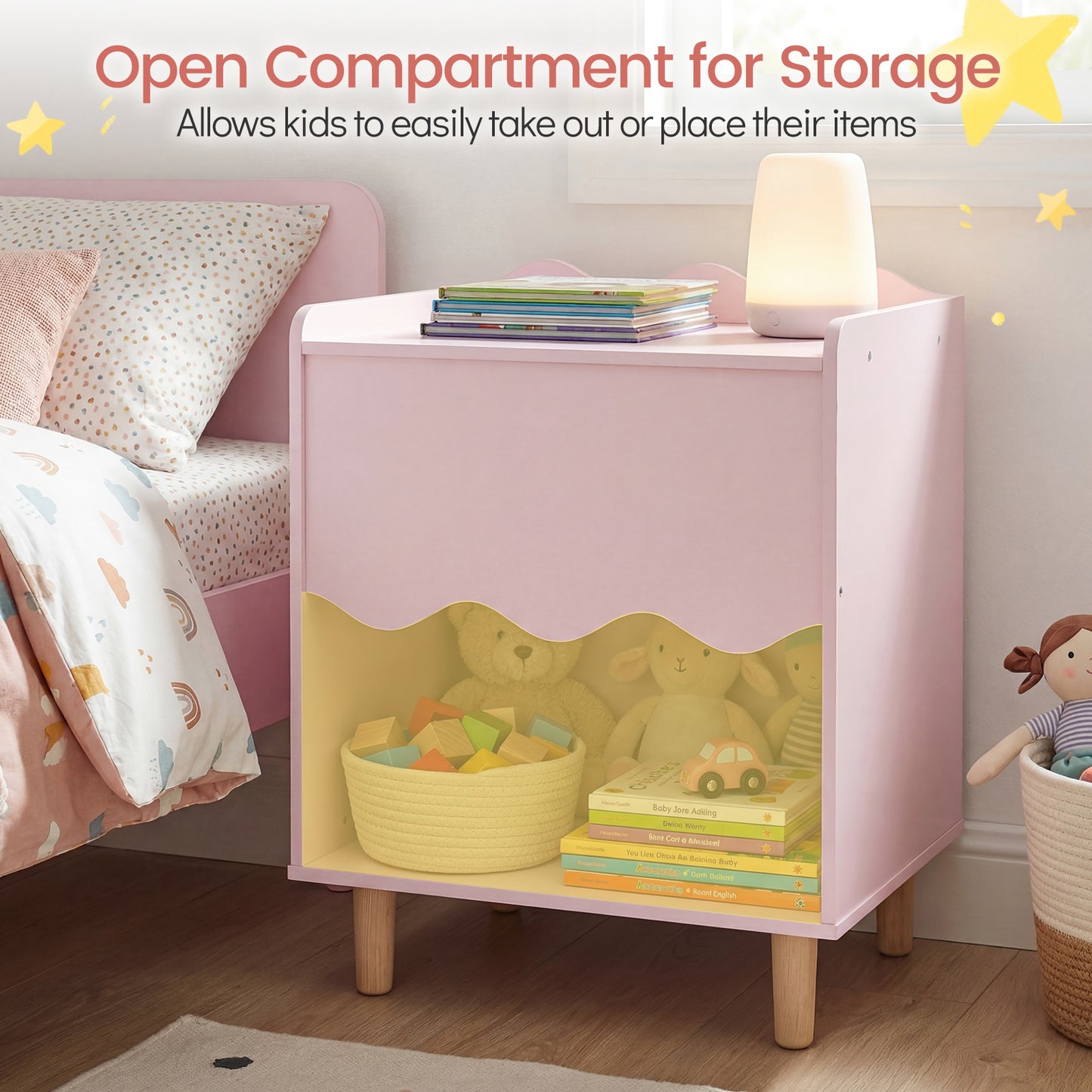 Toddler Scalloped Side Table, Pink Kids Storage at Gallery Canada