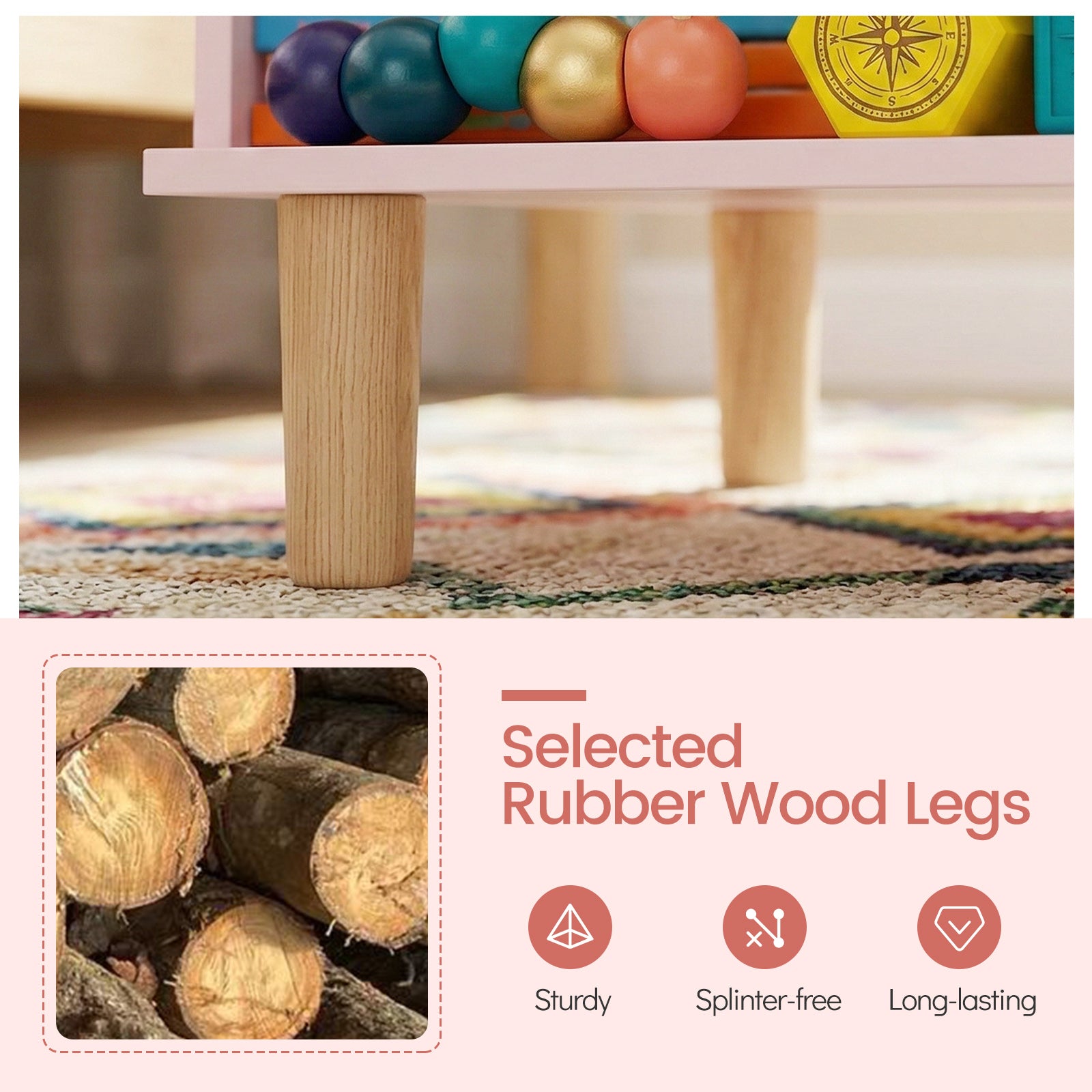 Toddler Scalloped Side Table, Pink Kids Storage at Gallery Canada