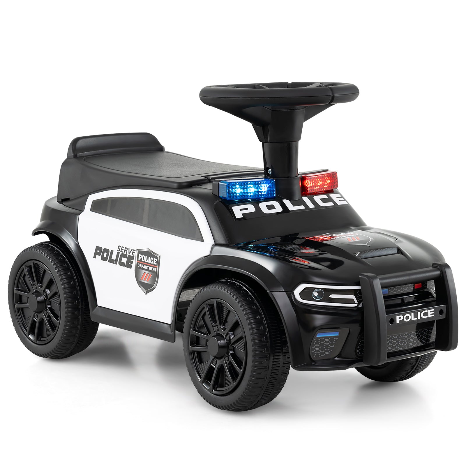 Toddler Sliding Car with Steering Wheel and Under-Seat Storage Push-DK, Black Push & Pedal Ride On Toys at Gallery Canada
