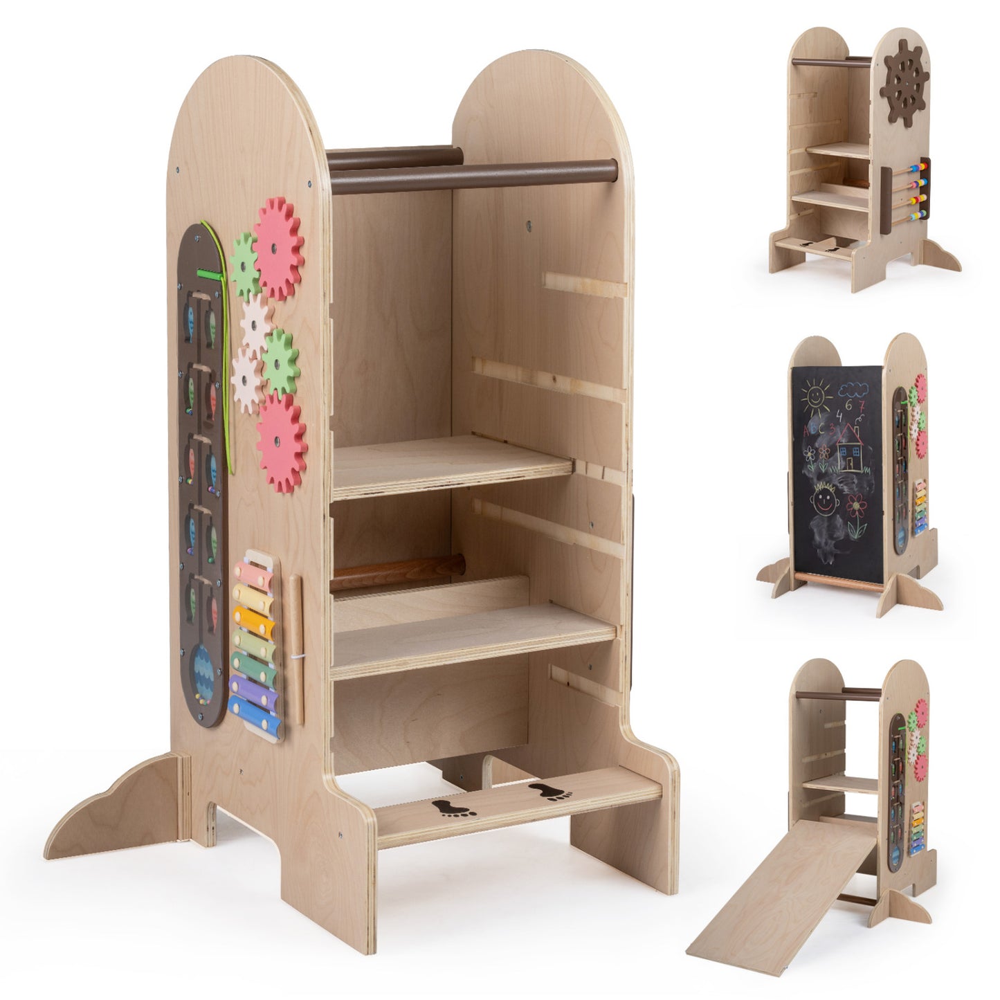 Toddler Standing Tower, Adjustable Height Step Stool With Chalkboard Toddler & Kids Furniture at Gallery Canada