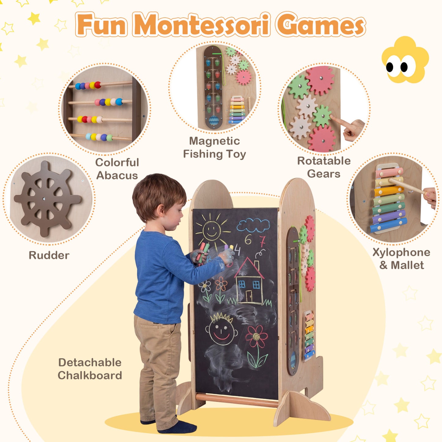 Toddler Standing Tower, Adjustable Height Step Stool With Chalkboard Toddler & Kids Furniture at Gallery Canada