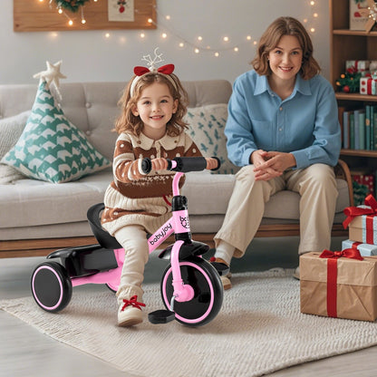 Toddler Tricycle Kids Trike with Adjustable Seat and Storage Basket Aged 3-5 Years Old, Pink Push & Pedal Ride On Toys at Gallery Canada