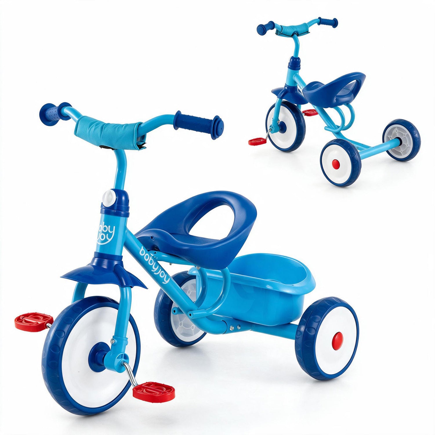 Toddler Tricycle for Boys Girls 2-5 Years, Blue Push & Pedal Ride On Toys Blue at Gallery Canada
