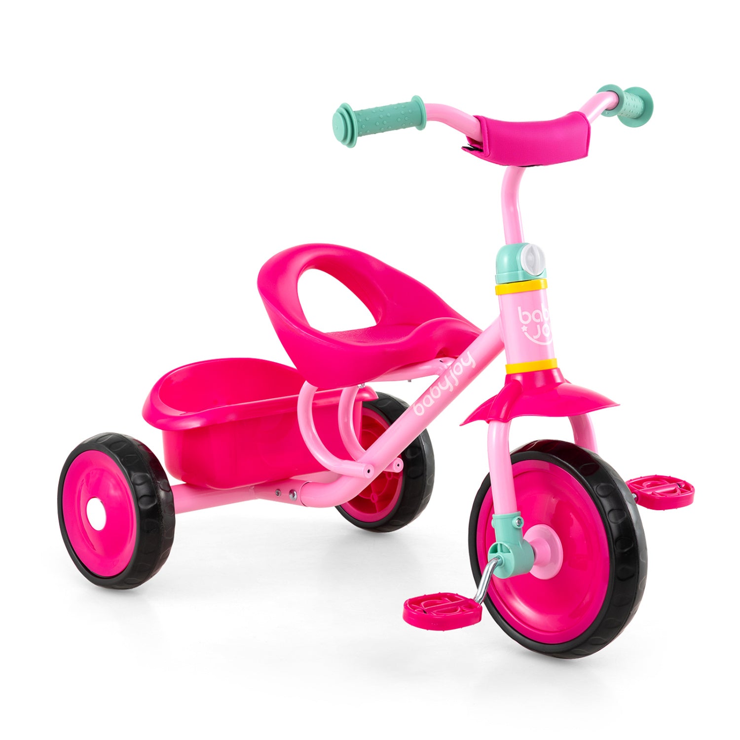Toddler Tricycle Kids 2-5 Years, Removable Rear Basket, Pink Push & Pedal Ride On Toys at Gallery Canada