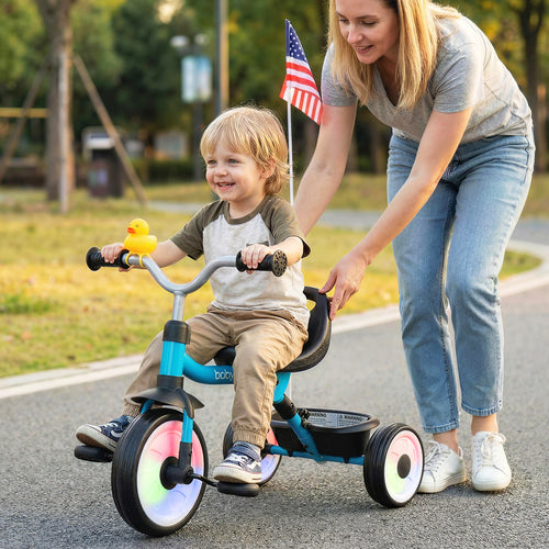 Toddler Tricycle With Seat And Storage Basket, Blue