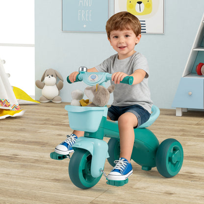 Toddler Tricycle, with Front Basket and Bell, Green