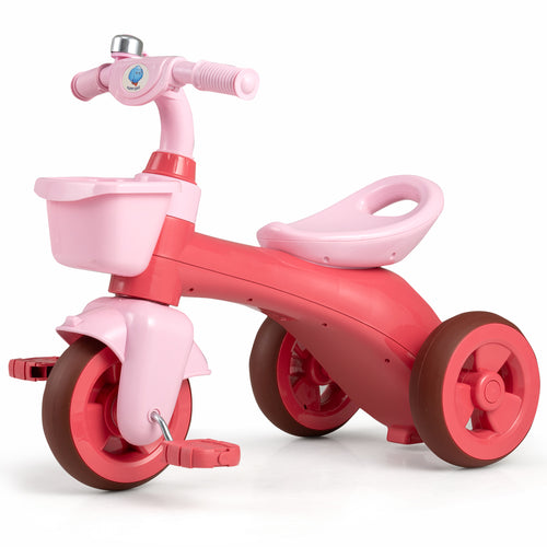 Toddler Tricycle, With Basket & Bell, Pink