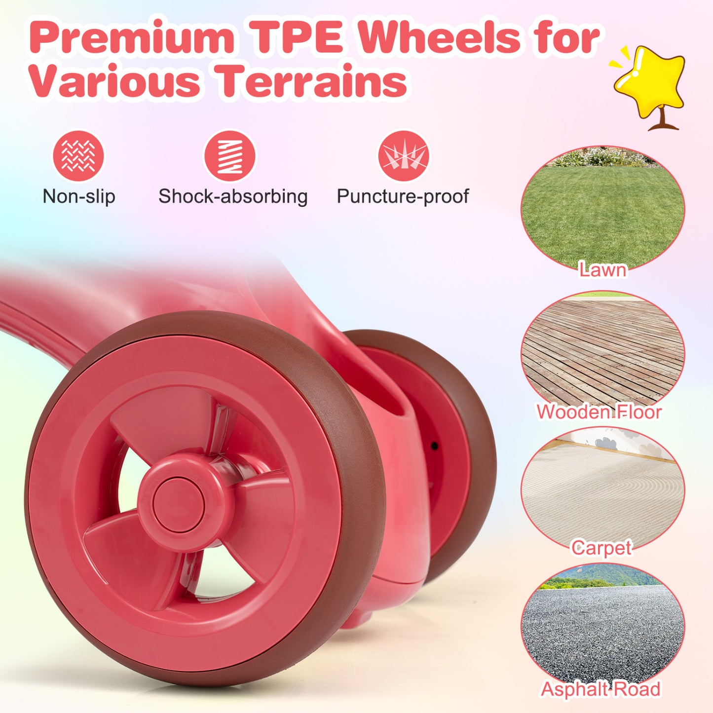 Toddler Tricycle, With Basket & Bell, Pink
