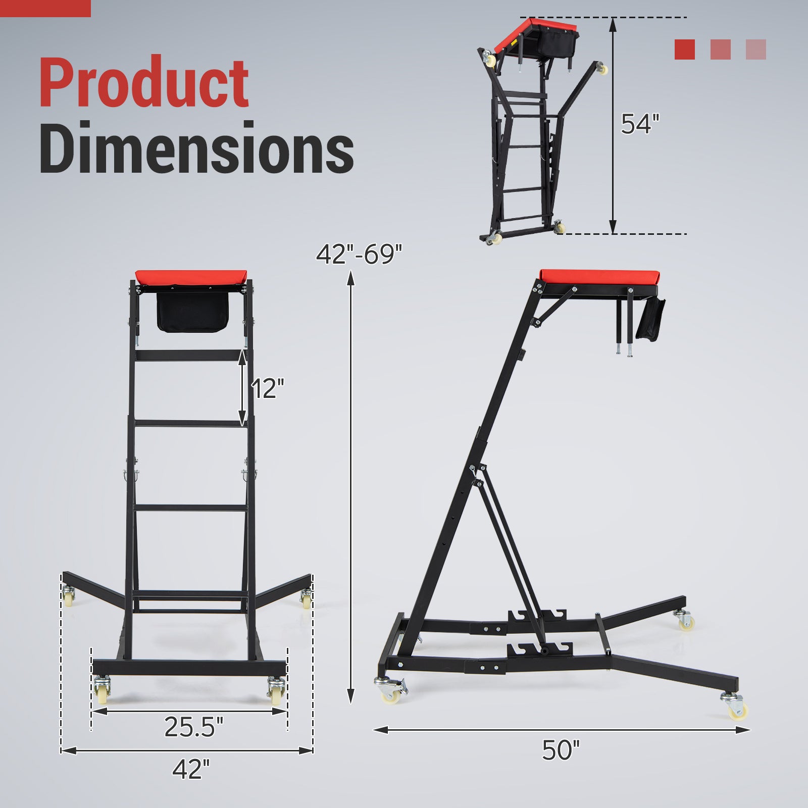 Automotive Engine Creeper, 400 Lb Capacity, 42-69 Inches Garages at Gallery Canada