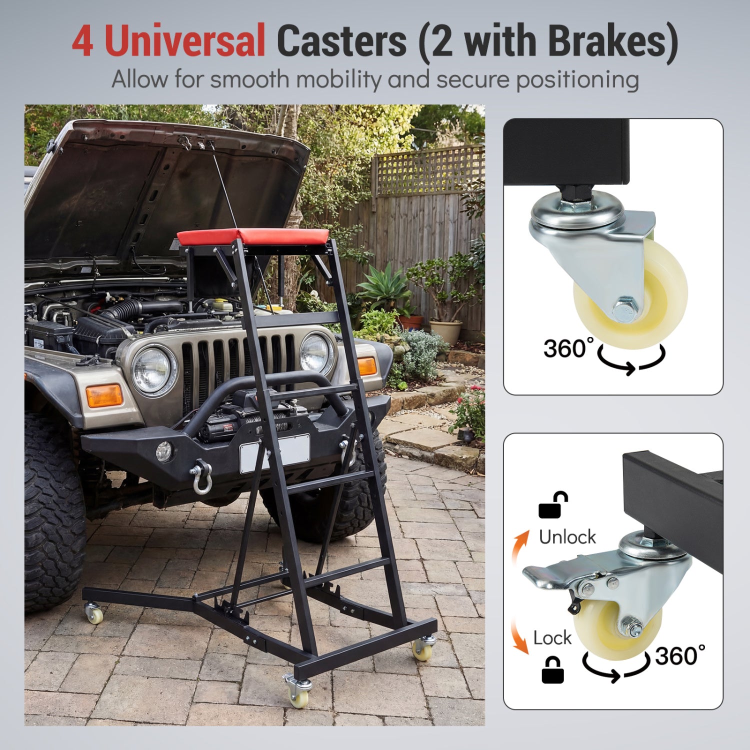 Automotive Engine Creeper, 400 Lb Capacity, 42-69 Inches Garages at Gallery Canada