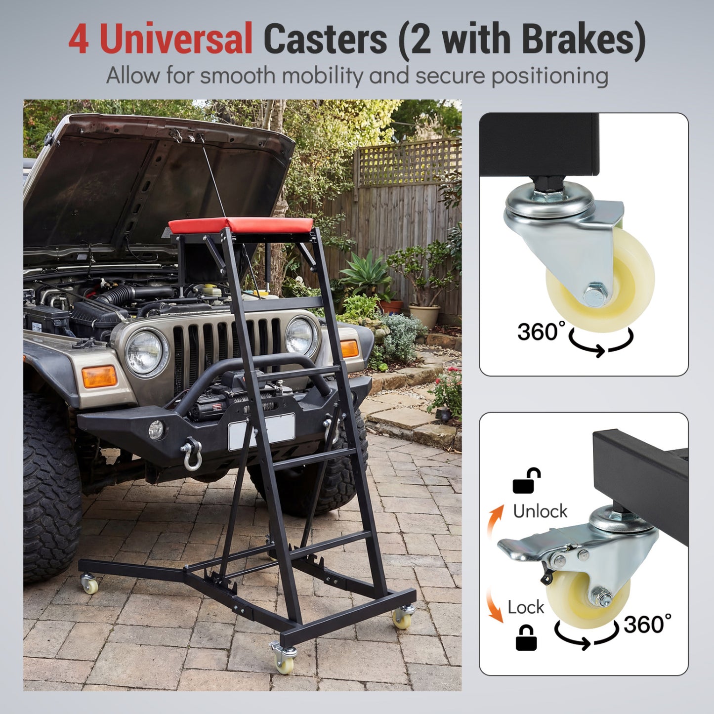 Automotive Engine Creeper, 400 Lb Capacity, 42-69 Inches Garages at Gallery Canada