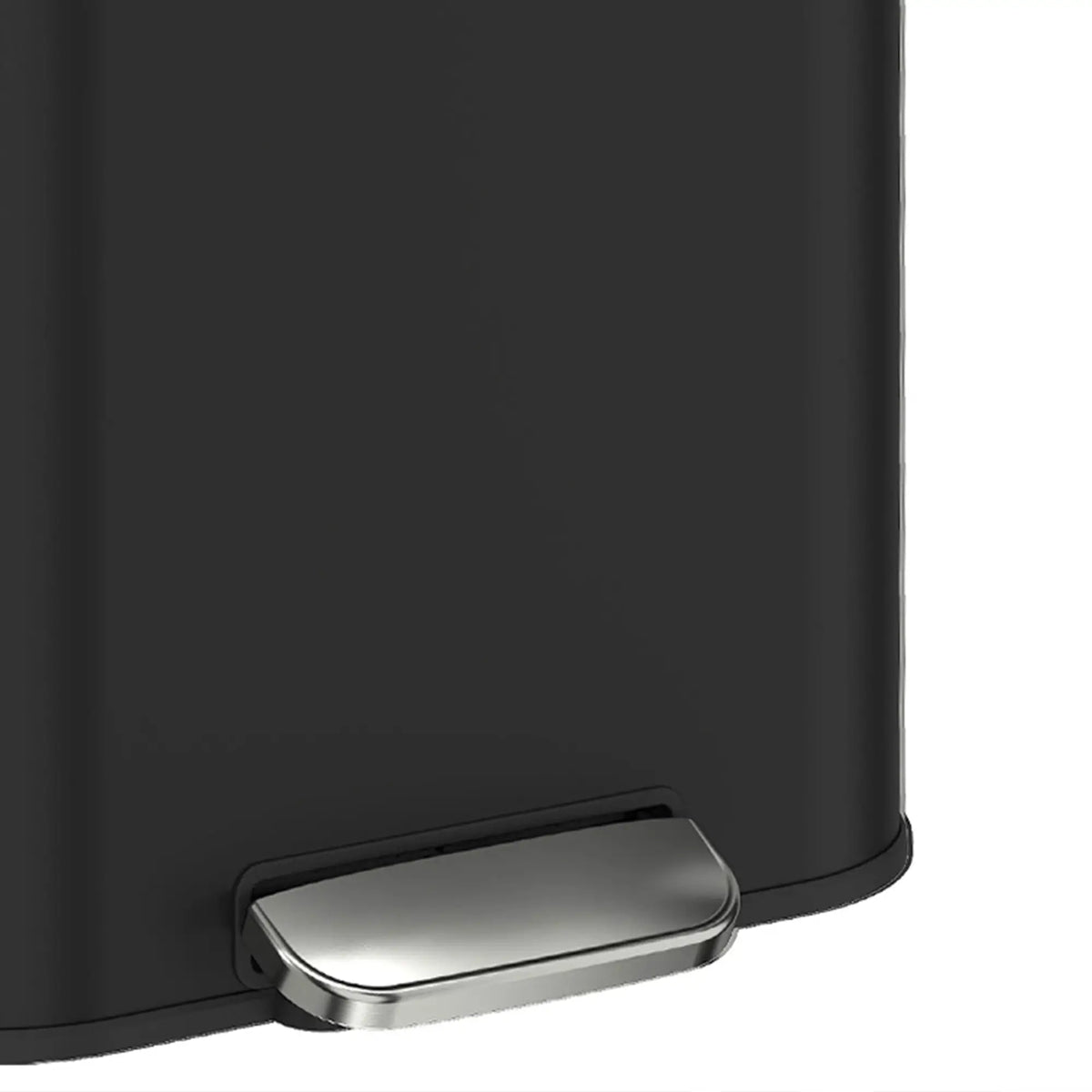 13.2 Gallon Slim Trash Can, Stainless Steel, Black