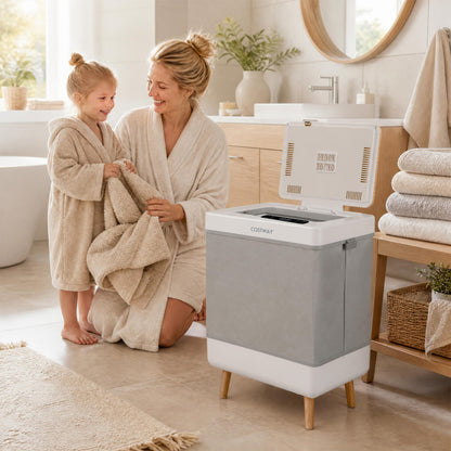 Towel Warmer Bucket, Foldable Design, Auto Shut Off, Natural