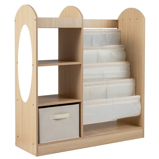 Toy Storage Organizer with 4-Tier Sling Shelves, Natural Kids Storage Natural at Gallery Canada