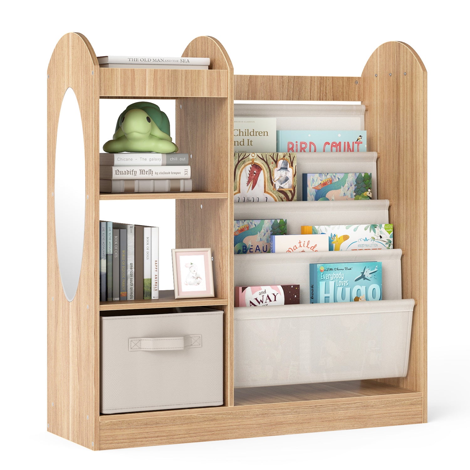 Toy Storage Organizer with 4-Tier Sling Shelves, Natural Kids Storage at Gallery Canada