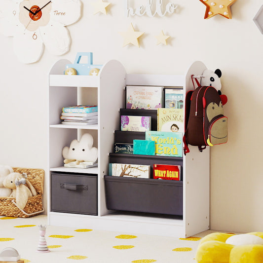 Toy Storage Organizer with 4-Tier Sling Shelves, White Kids Storage White at Gallery Canada