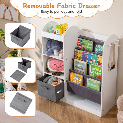 Toy Storage Organizer with 4-Tier Sling Shelves, White Kids Storage at Gallery Canada