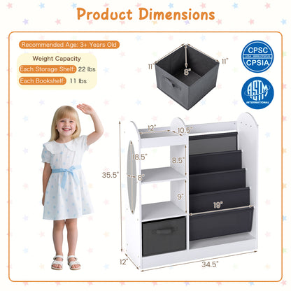 Toy Storage Organizer with 4-Tier Sling Shelves, White Kids Storage at Gallery Canada