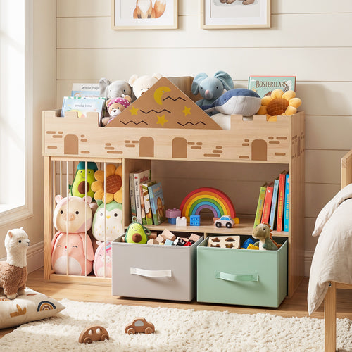 Toy Storage Organizer with Shelves, Natural
