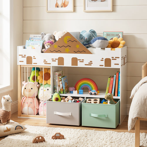 Toy Storage Organizer With Stuffed Animal Storage, White